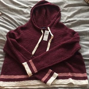 NWT American Eagle Cropped Hooded Sweater